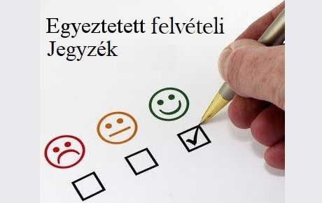 Egyeztetett felvételi jegyzék 2025-2026.