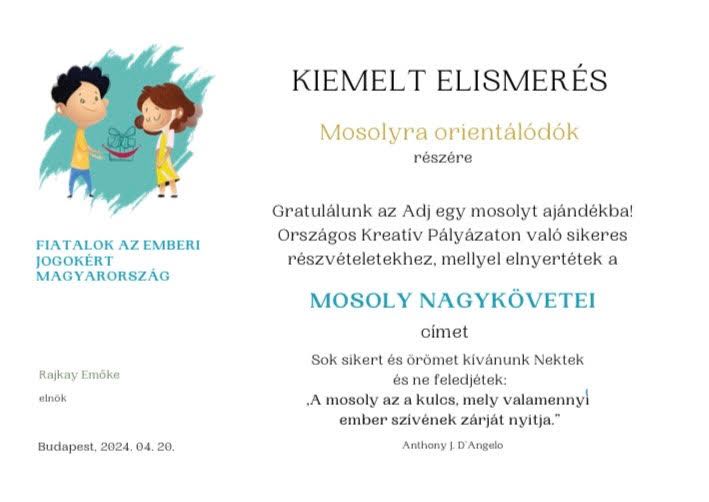 Adj egy mosolyt ajándékba!